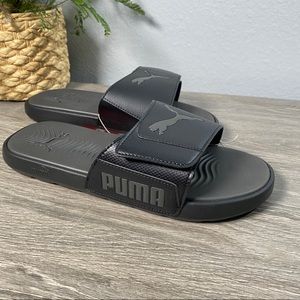 Mens Puma Black Slides Flip Flops Size 9